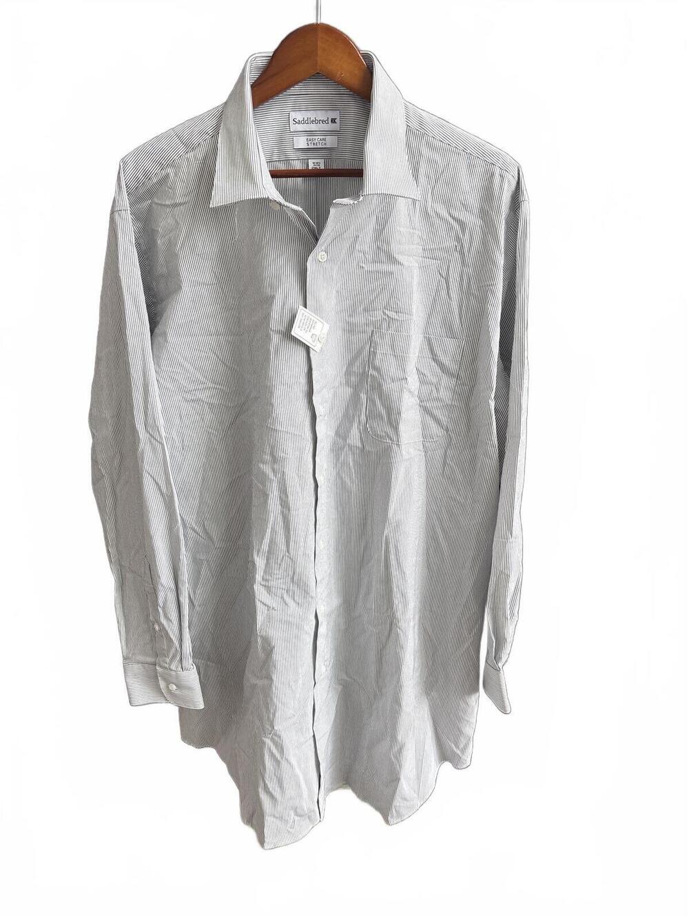 New Saddlebred Easy Care Stretch Men's Dress Shirt 2XL Tall